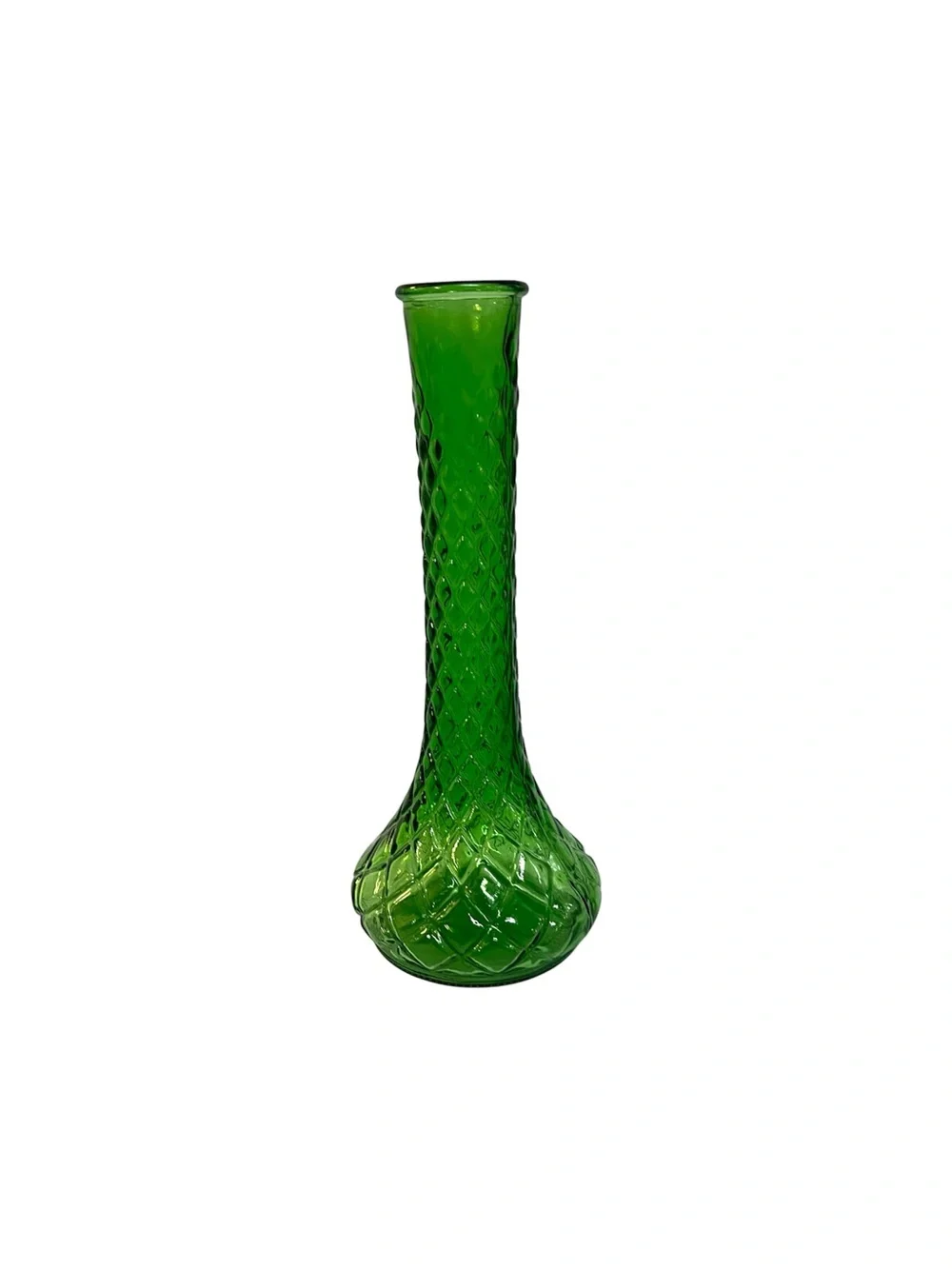 Vintage Emerald Green Glass Vase 9